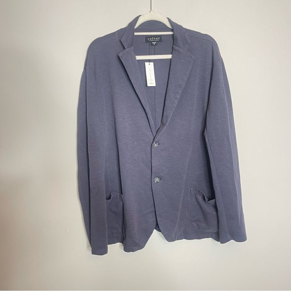 Velvet by Graham & Spenser Navy Benjamin Blazer New XL View 2